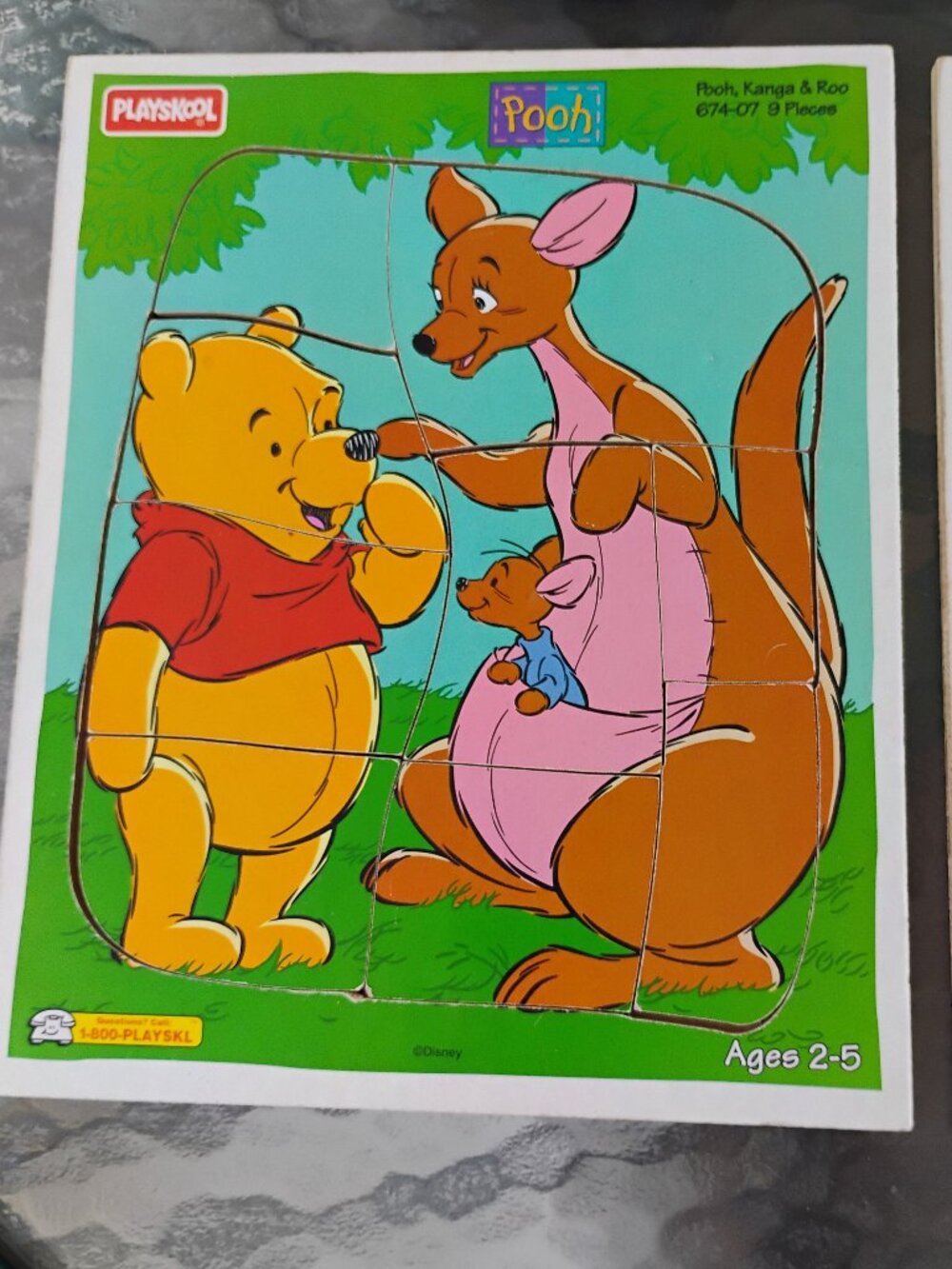 Vintage 1990-2000s Winnie the Pooh Frame-Tray Wooden Puzzle